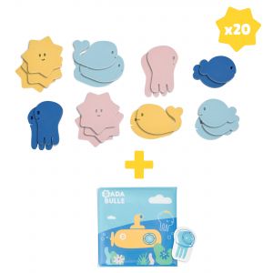 Іграшка для купання Badabulle: книжка + пазл (20 фігурок) фото, картинки | Babyshopping