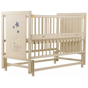 Ліжко Babyroom Ведмедик M-02 маятник, відкидний бік бук білий фото, картинки | Babyshopping