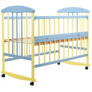 Ліжко Наталка ОЖБО відкидний бік вільха жовто-блакитна фото, картинки | Babyshopping