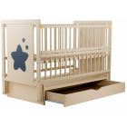 Ліжко Babyroom Зірочка Z-03 маятник, ящик, відкидний бік бук слонова кістка ,  | Babyshopping